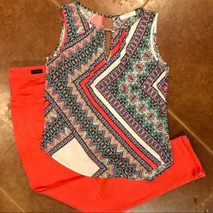 EUC Sleeveless Top, Multicolored Size XS